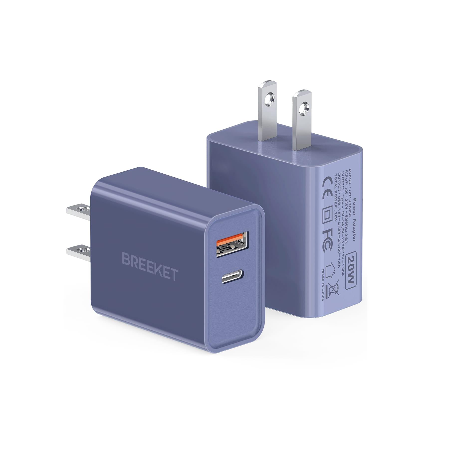 BREEKET 2-Port 20W Fast Wall Charger for Phone - BREEKET