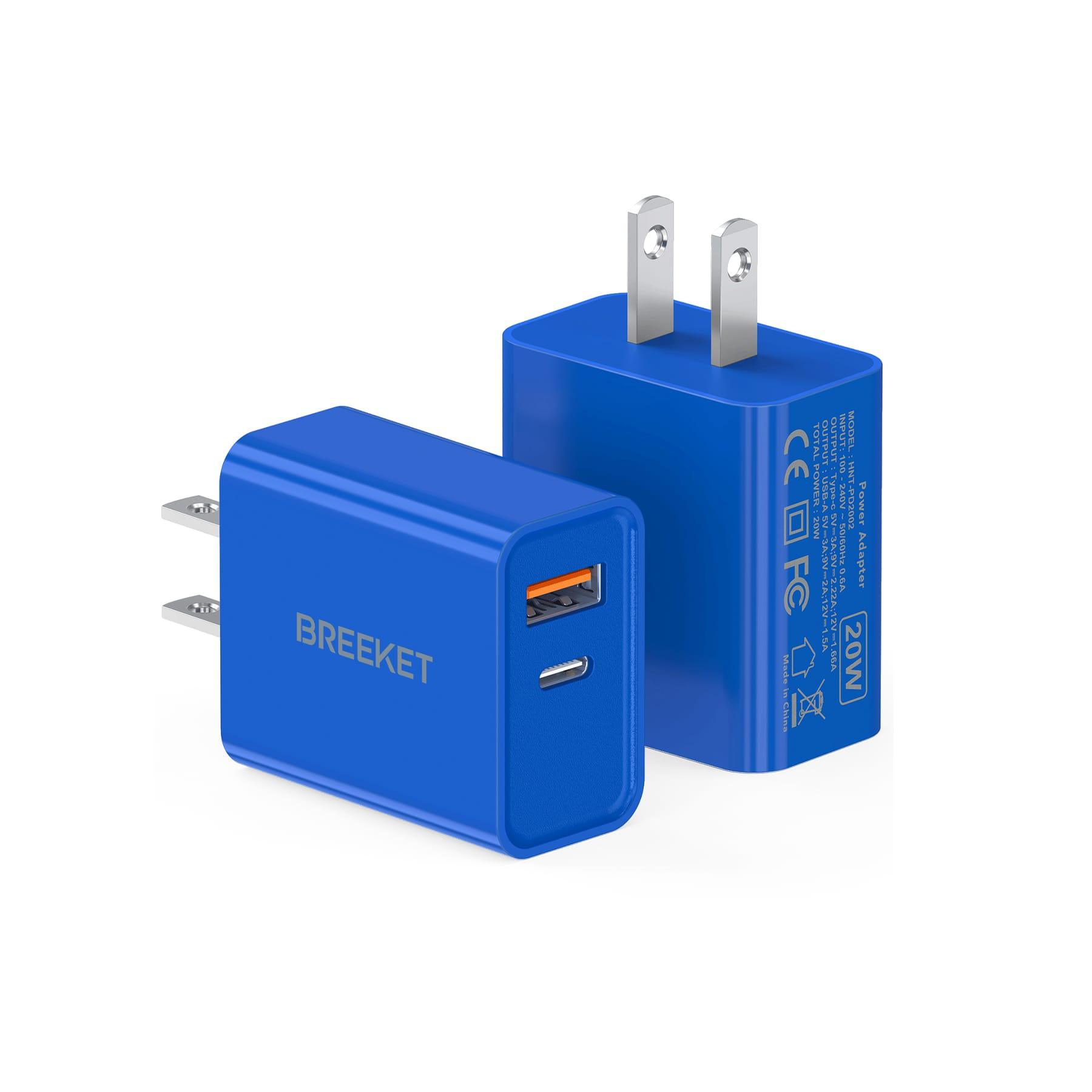 BREEKET 2-Port 20W Fast Wall Charger for Phone - BREEKET