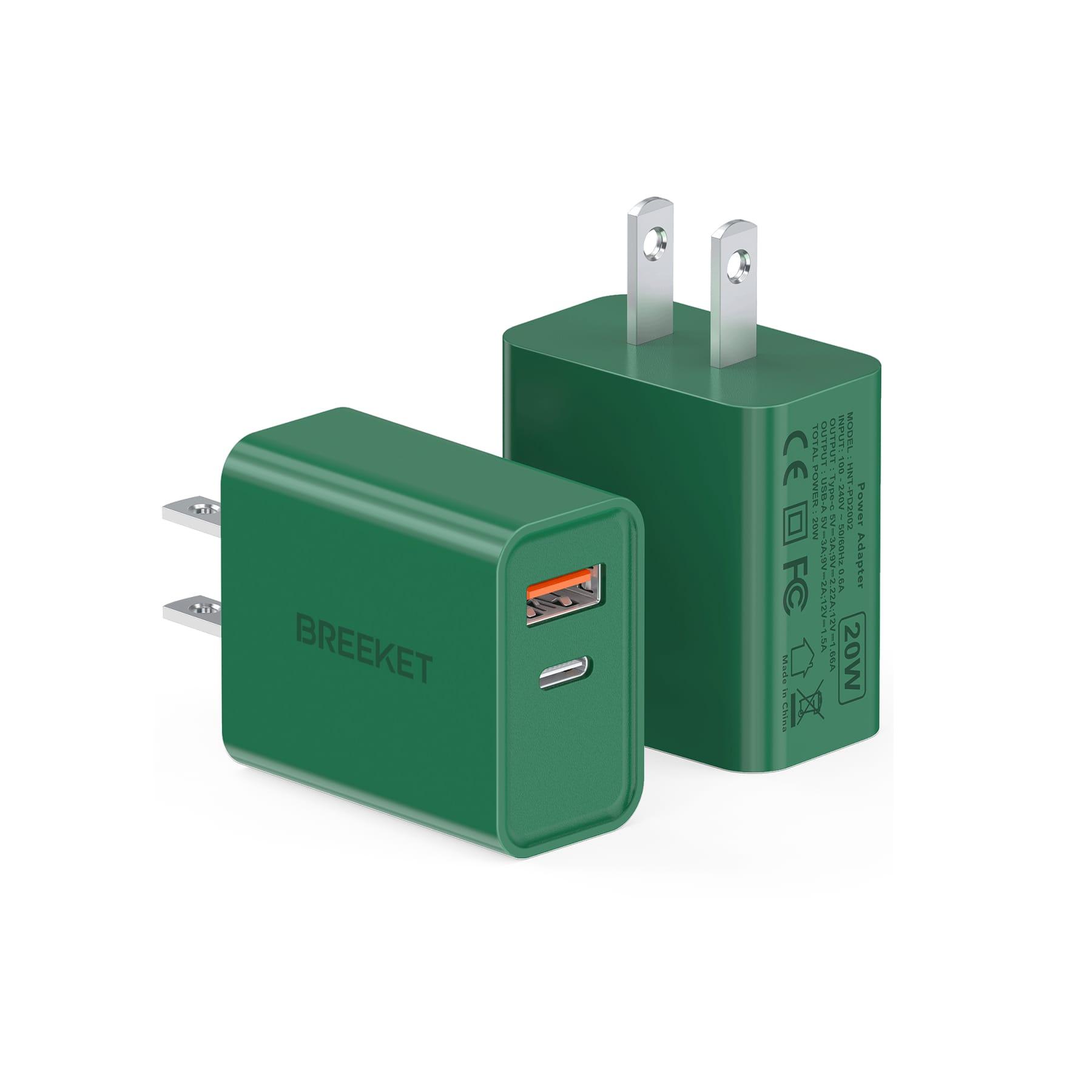 BREEKET 2-Port 20W Fast Wall Charger for Phone - BREEKET