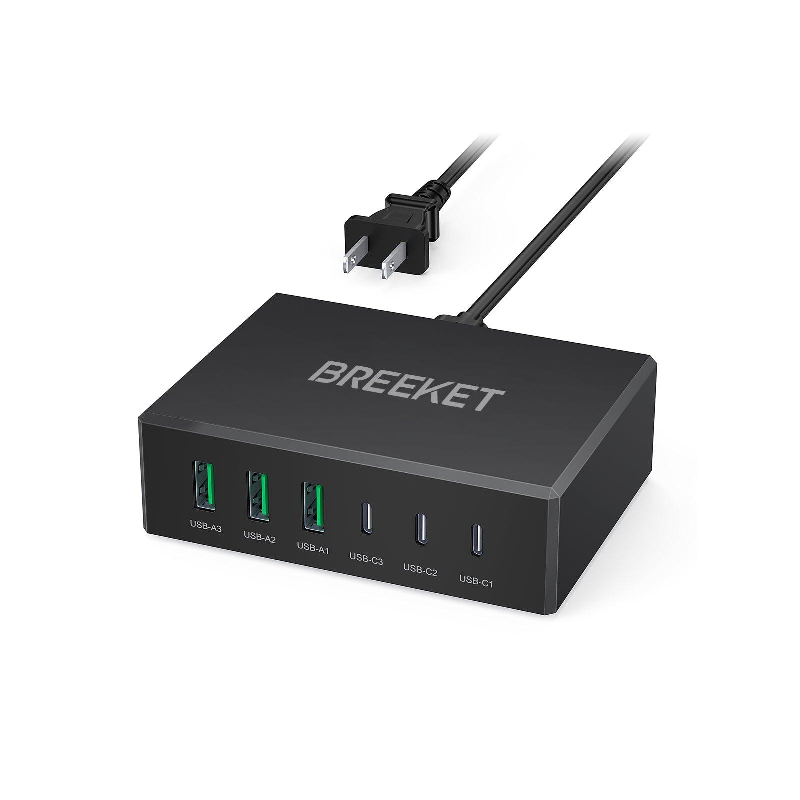 BREEKET 100W 6-Port USB C Ports Charging Station - BREEKET