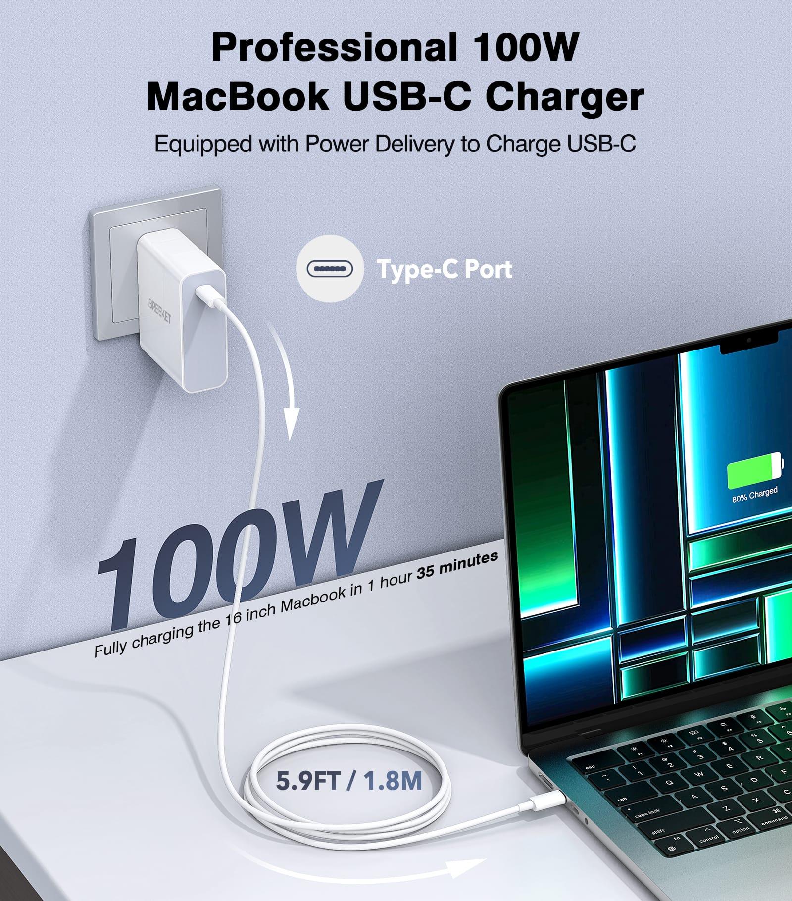 BREEKET 100W USB C Laptop Charger Perfect Macbook Charger - BREEKET