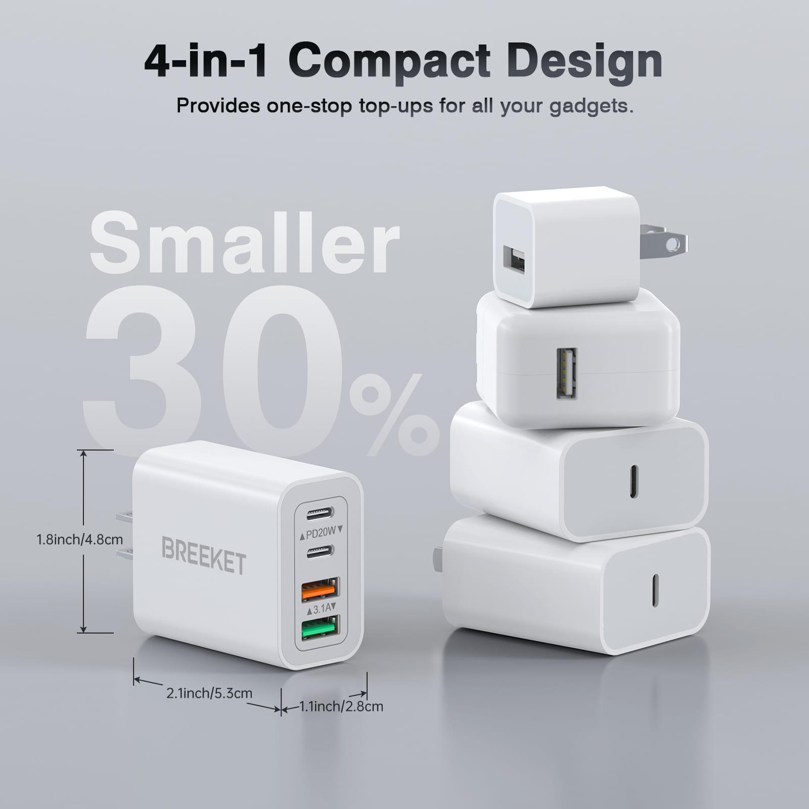 BREEKET 4-in-1 Wall Charger 40W - BREEKET