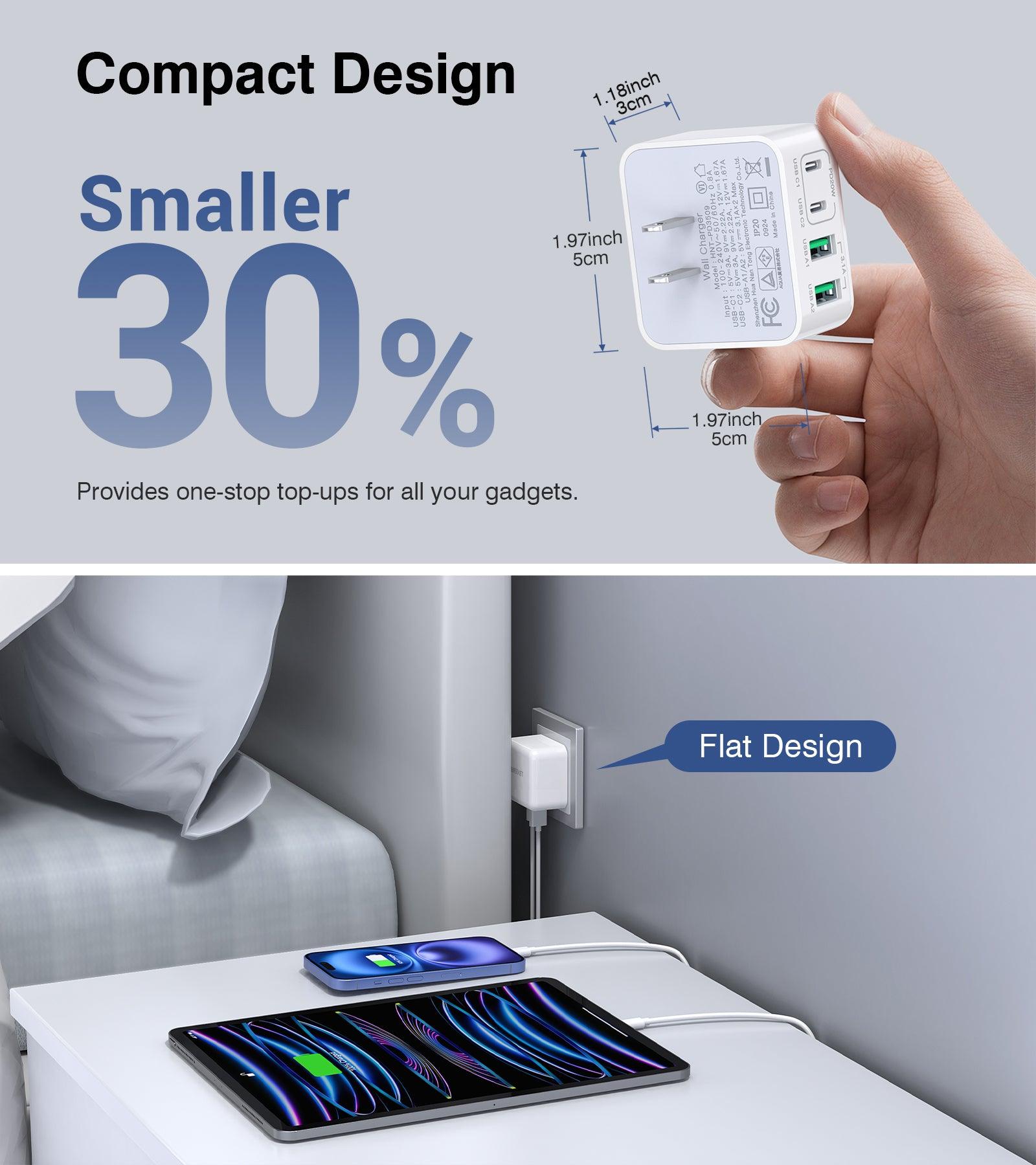 BREEKET 4-Port USB-C Fast Charger Block for iPhone for Multiple Devices - BREEKET