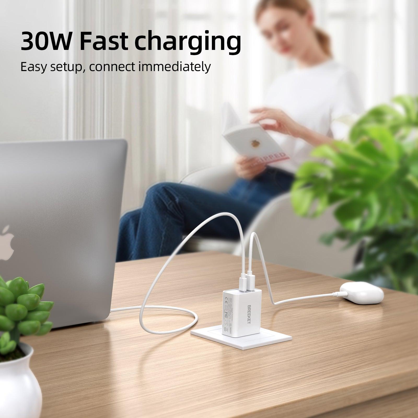 BREEKET 30W 2-Port Wall Charger - BREEKET