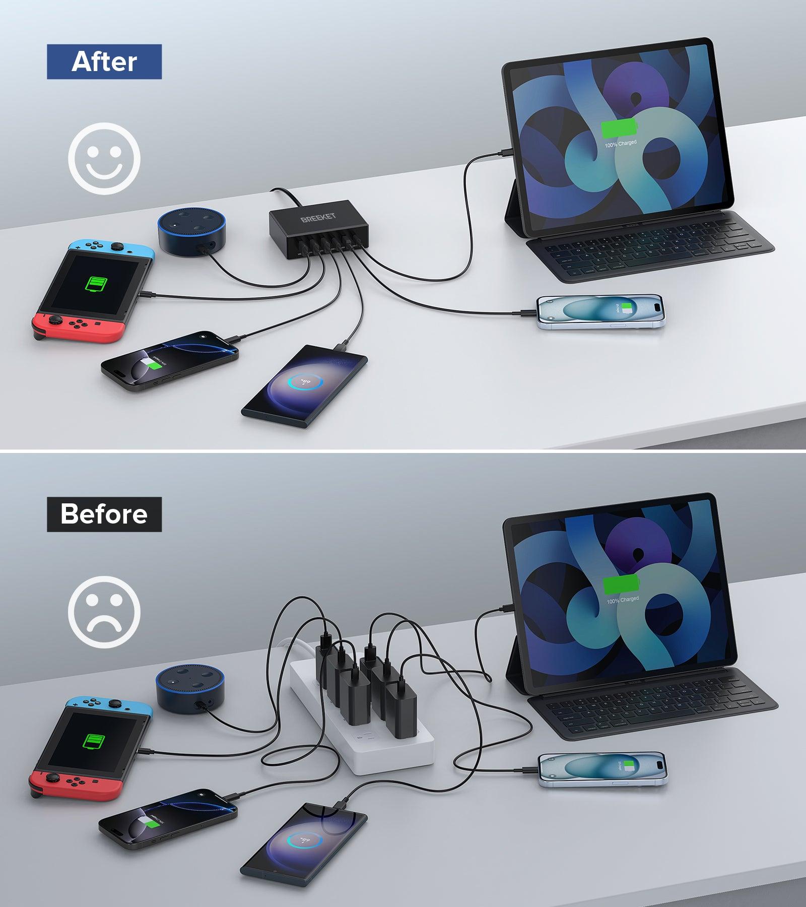 BREEKET 100W 6-Port USB C Ports Charging Station - BREEKET