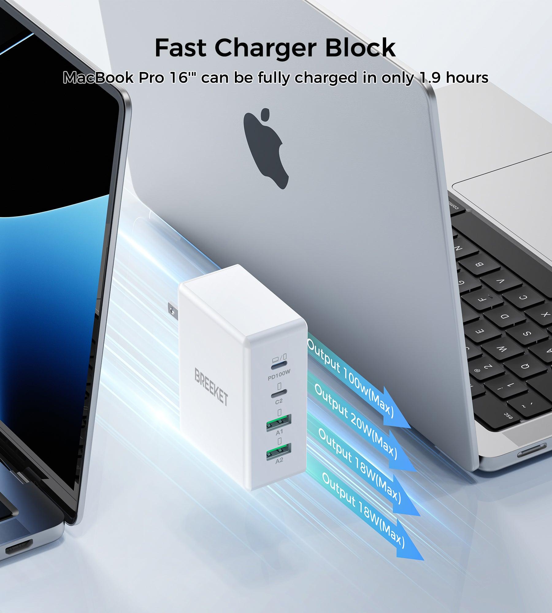 BREEKET 156W USB C Wall Charger, Fast Charger for for Phone, Laptop and Tablets - BREEKET