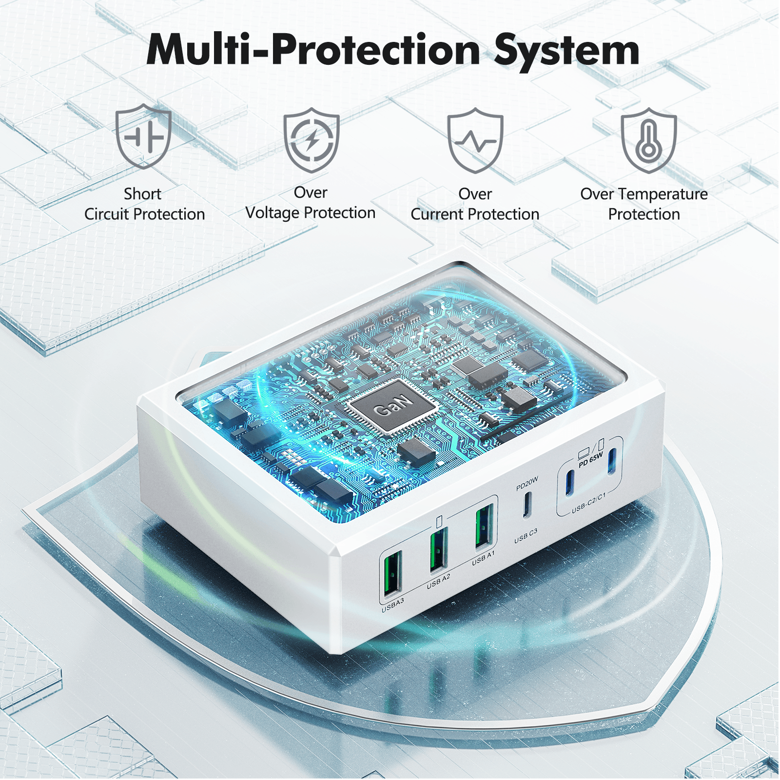 BREEKET 165W USB C 6-Port Charger Station - BREEKET