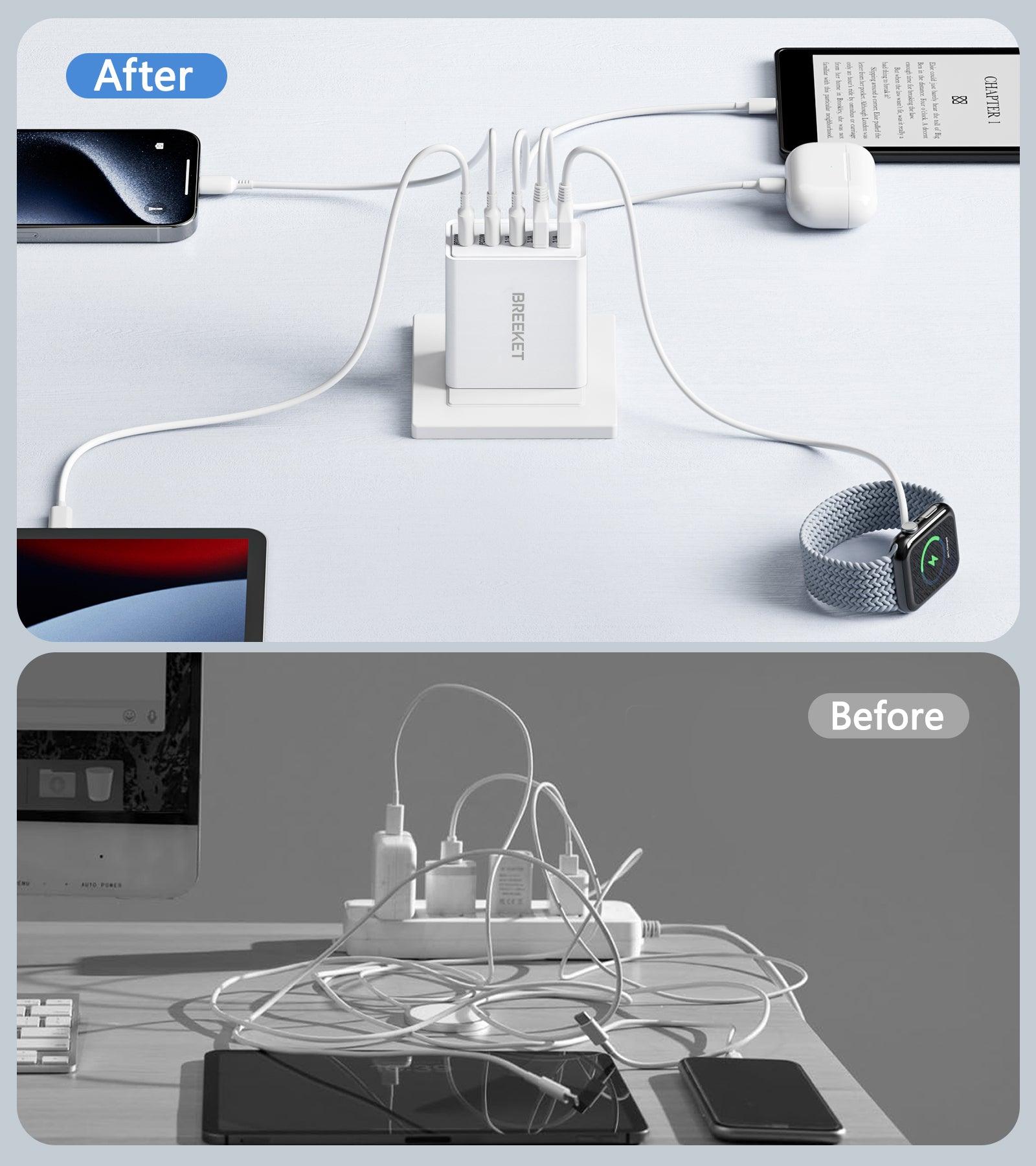 BREEKET 50W 5-Port Wall Charger - BREEKET