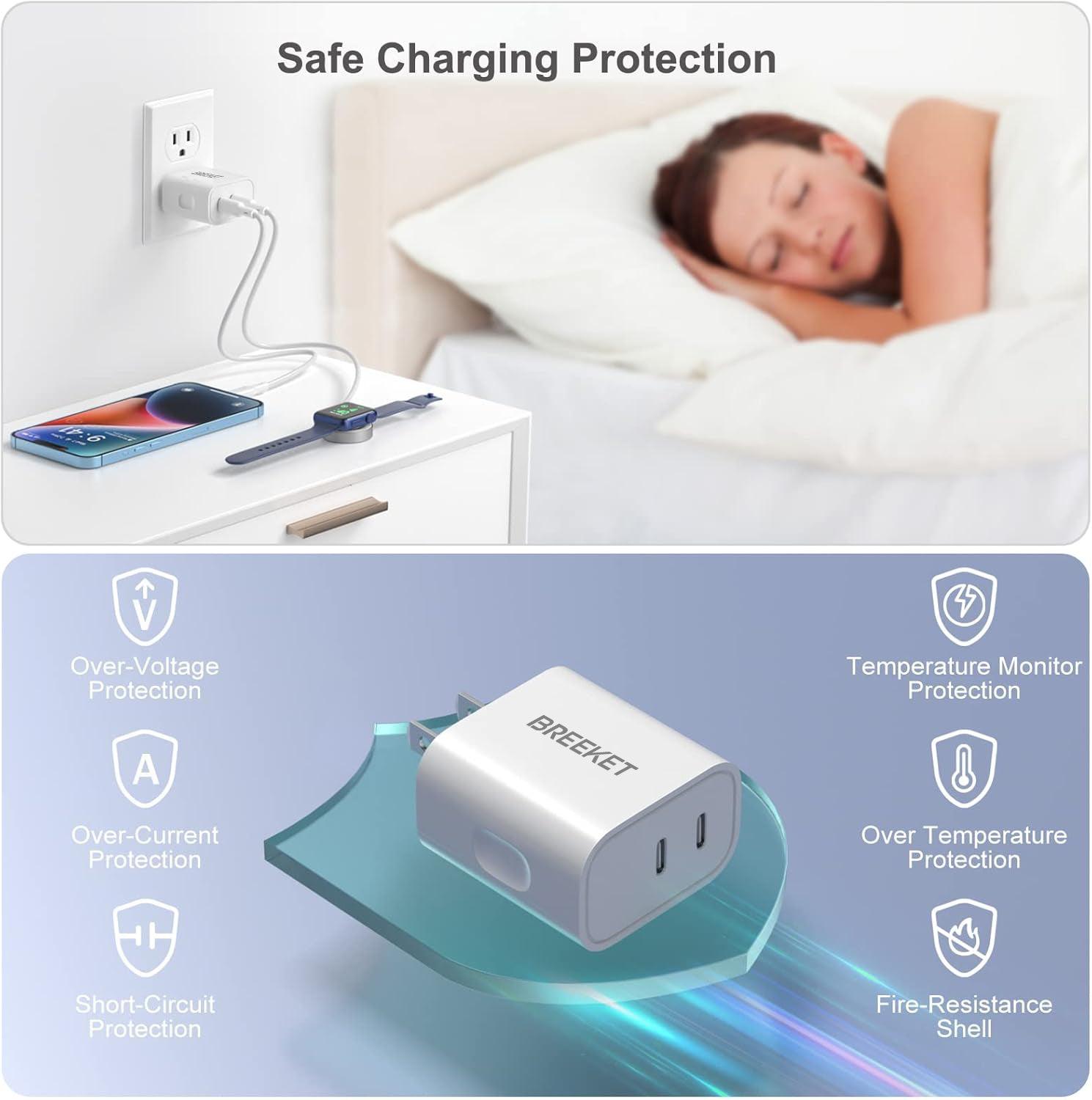 BREEKET 20W Dual USB-C Port Fast Wall Charger - BREEKET