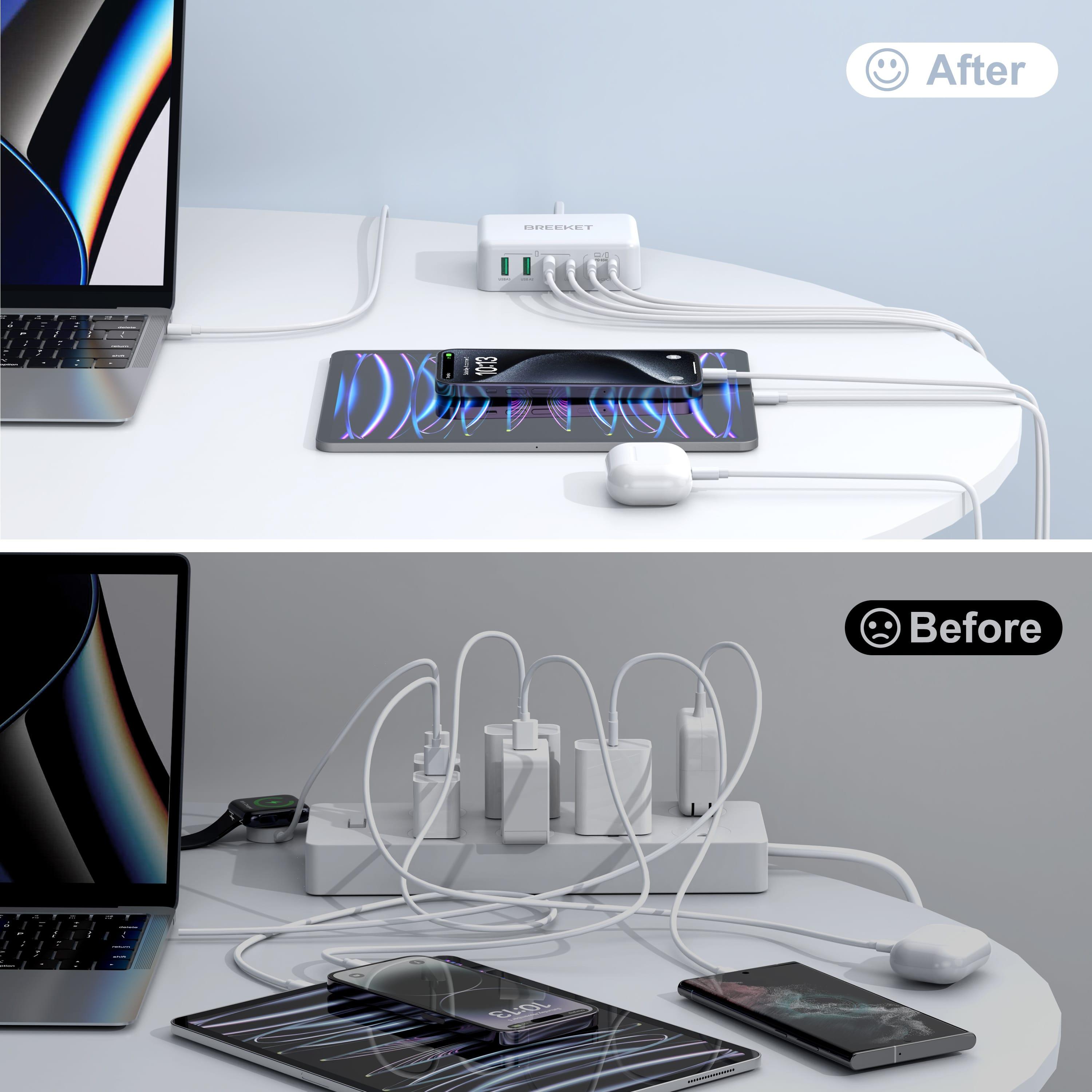 BREEKET 165W 6-in-1  USB C Ports Charging Station - BREEKET