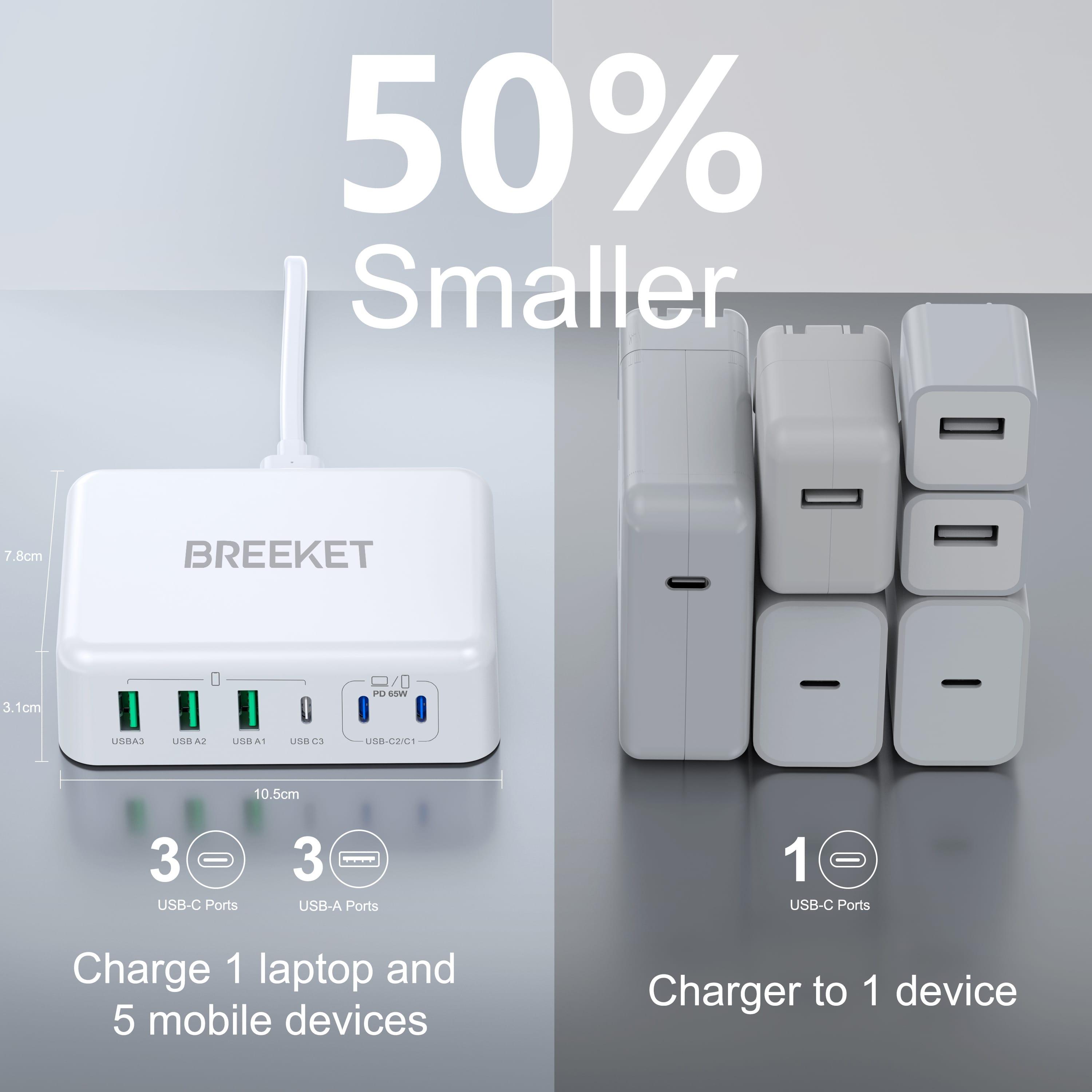 BREEKET 165W 6-in-1  USB C Ports Charging Station - BREEKET