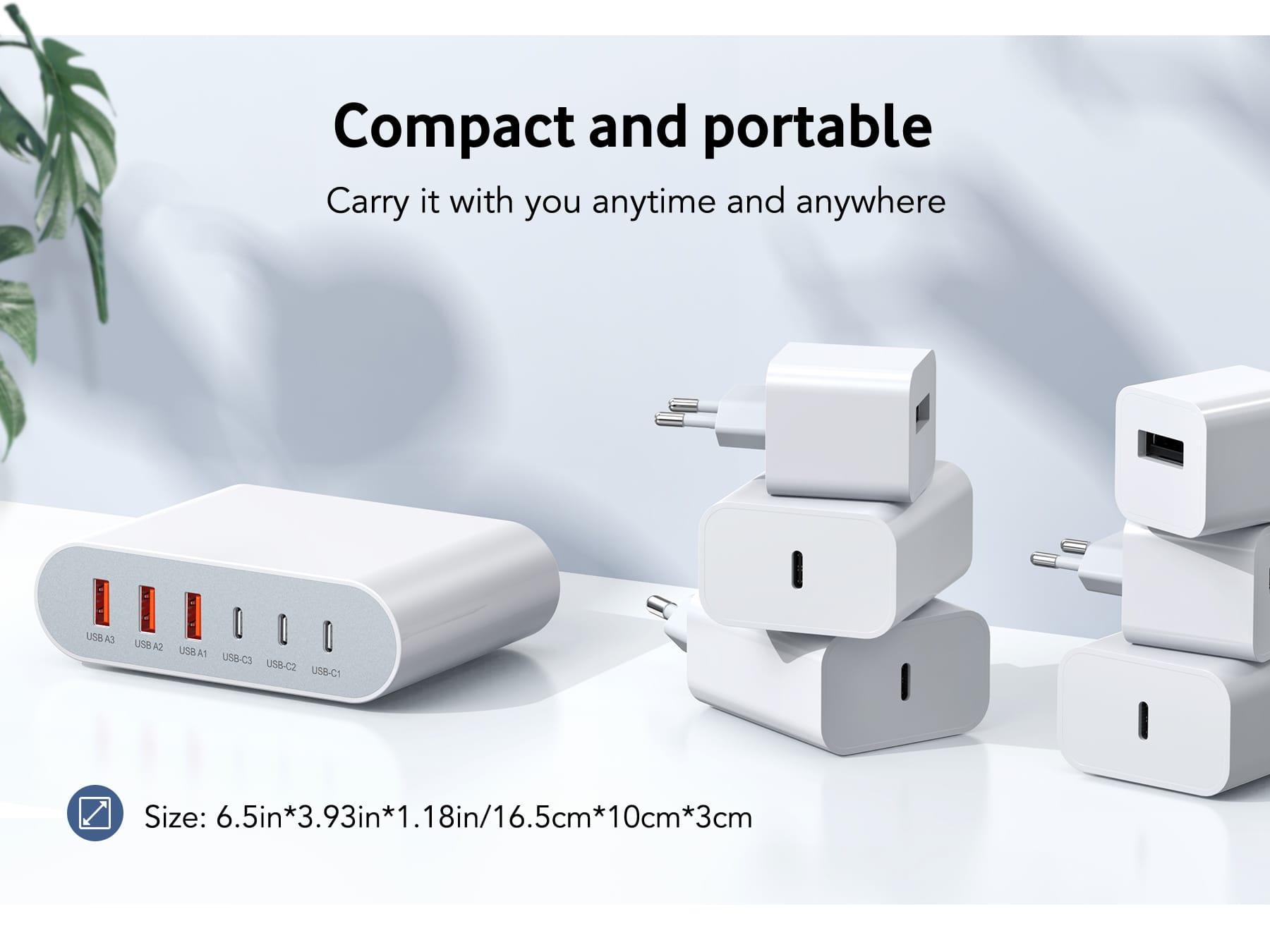 BREEKET 100W USB C GaN Charger 6-Port Charger Station - BREEKET