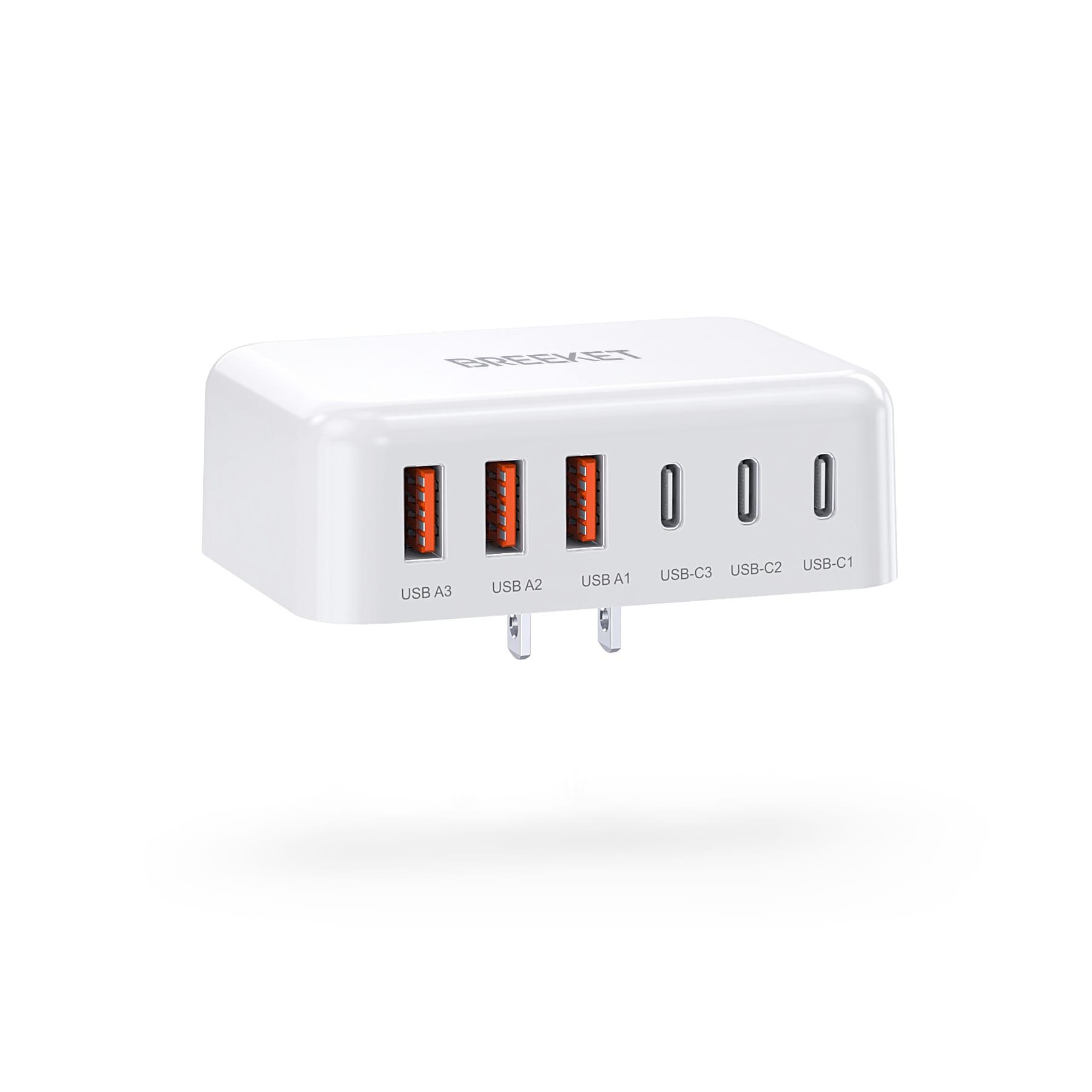 BREEKET 100W Wall Charger USB C 6 Port Fast Charger - BREEKET