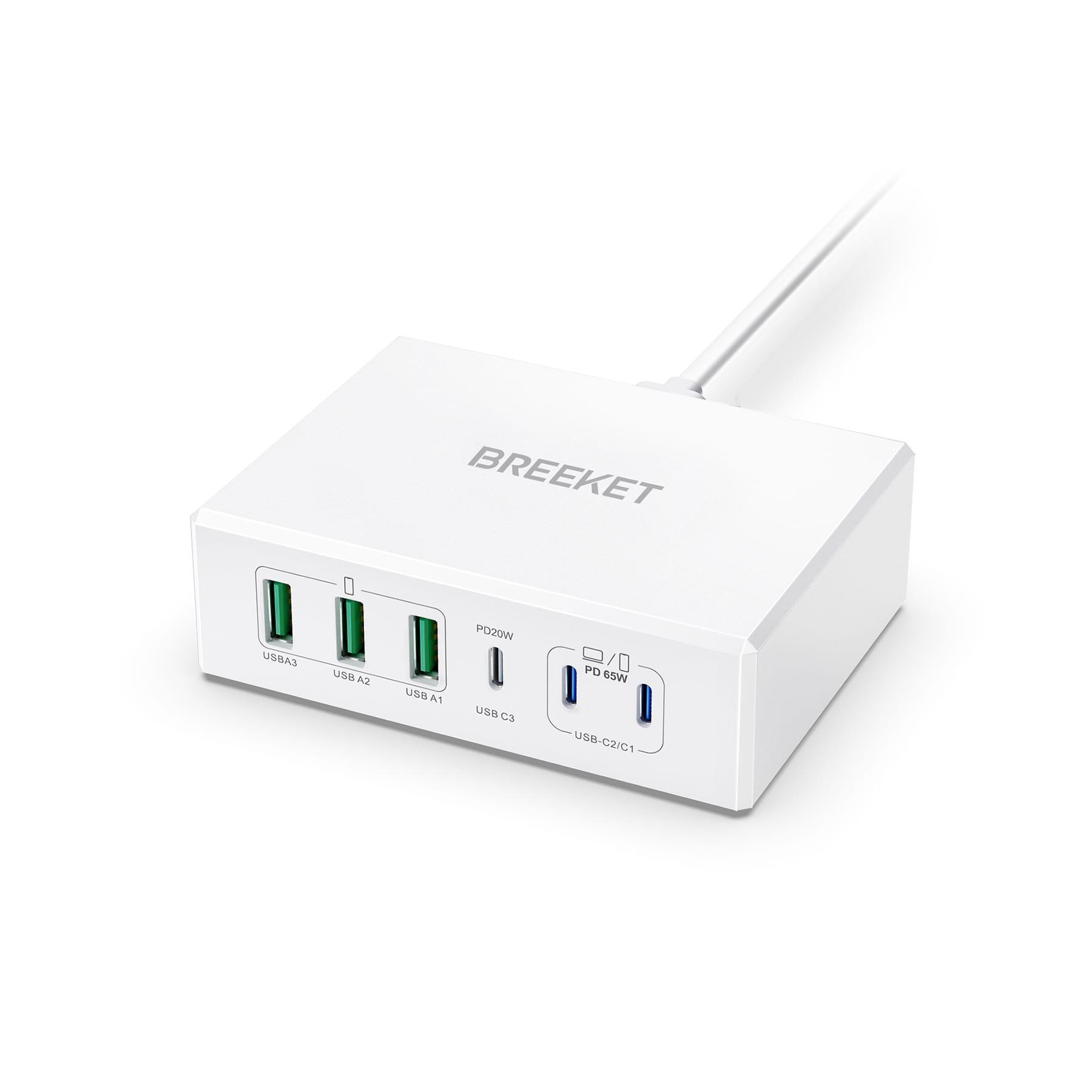 BREEKET 165W USB C 6-Port Charger Station - BREEKET