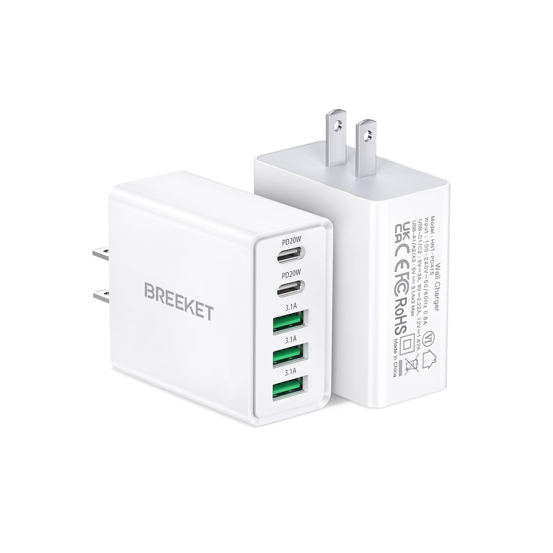 BREEKET 5-in-1 Wall Charger 50W 5 Ports - BREEKET